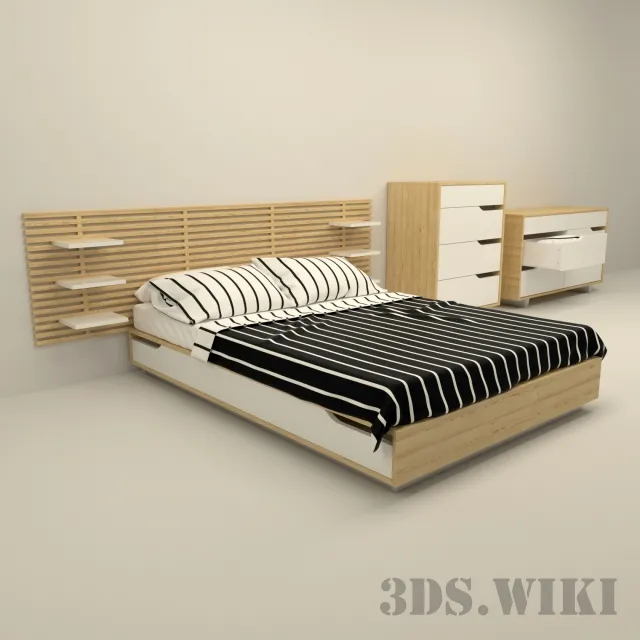 furniture – IKEA Mandal bed with storage 3D Model
