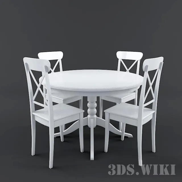 furniture – IKEA table and chair 3D Model