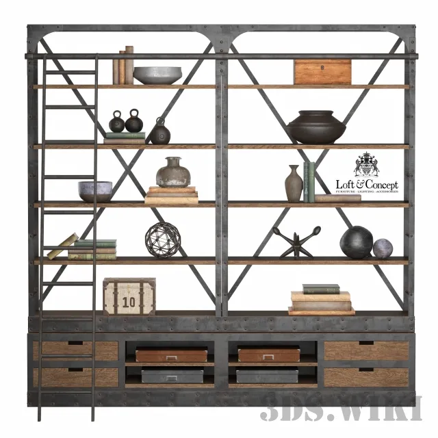 furniture – INDUSTRIAL IRON RACK 3D Model furniture – INDUSTRIAL IRON RACK 3D Model