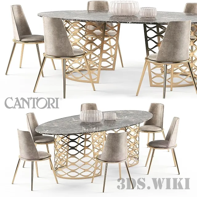 furniture – Isidoro Table and Aurora Chair 3D Model
