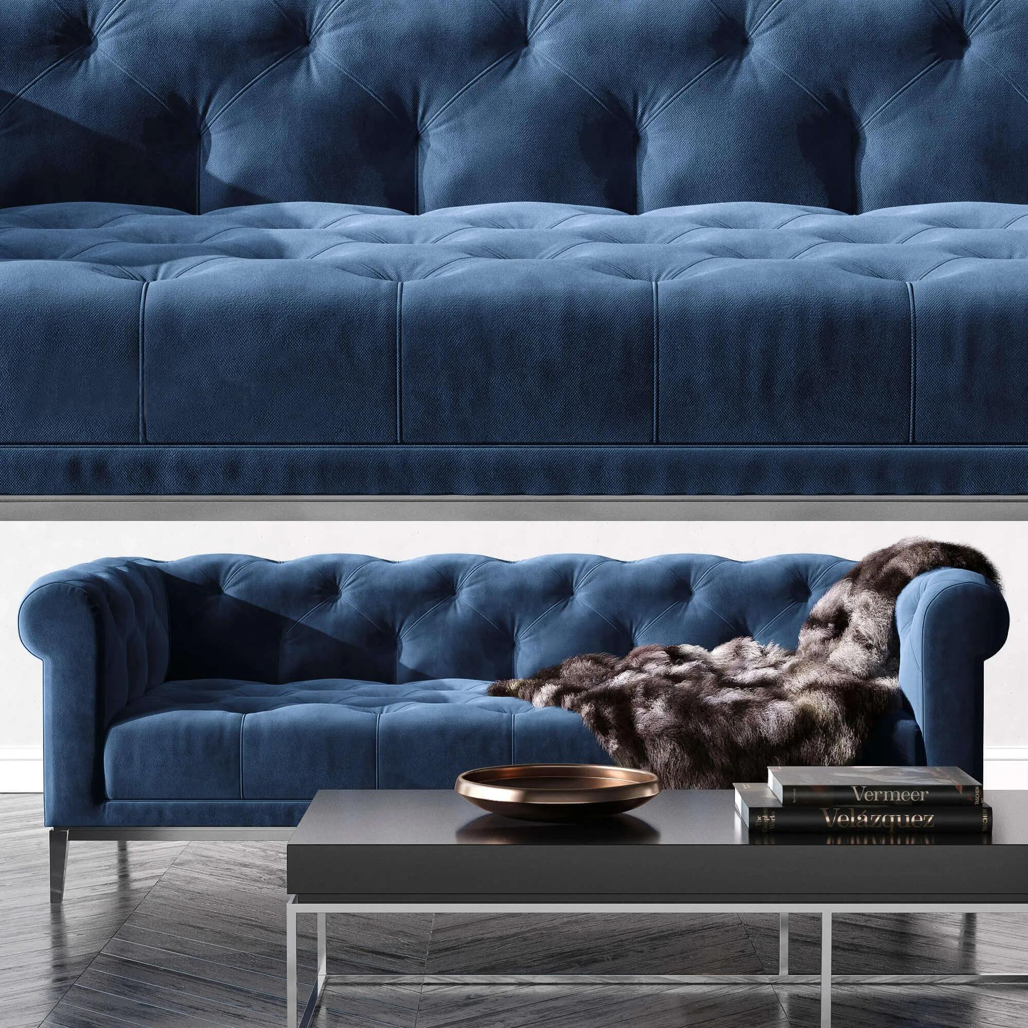 furniture – Italia Chesterfield  Fabric  Sofa 3D Model