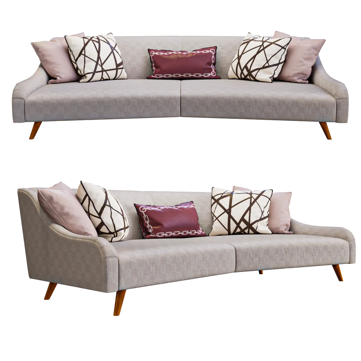 furniture – Jay Jeffers Custom curved sofa 3D Model furniture – Jay Jeffers Custom curved sofa 3D Model