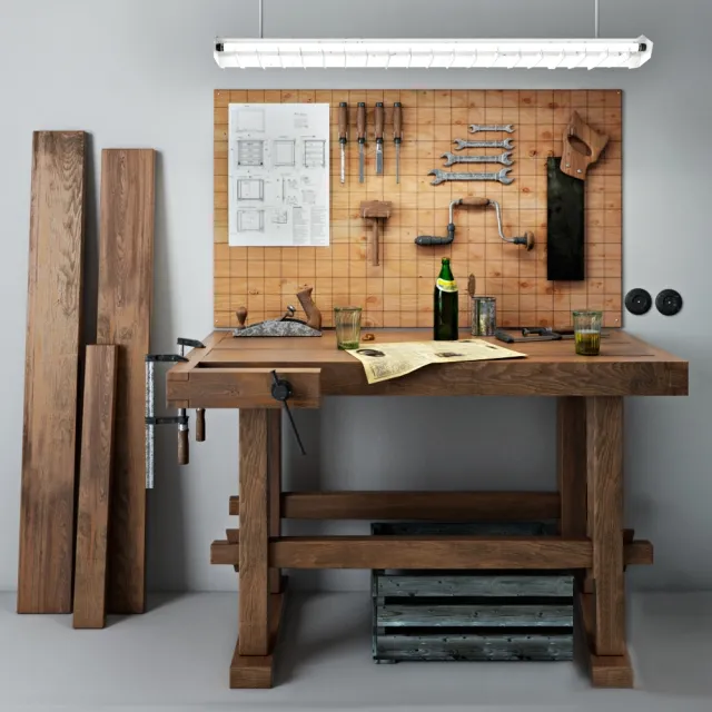 furniture – Joiner’s workbench 3D Model