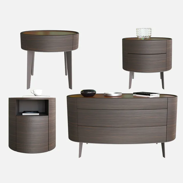 furniture – KELLY Poliform tables 05 3D Model