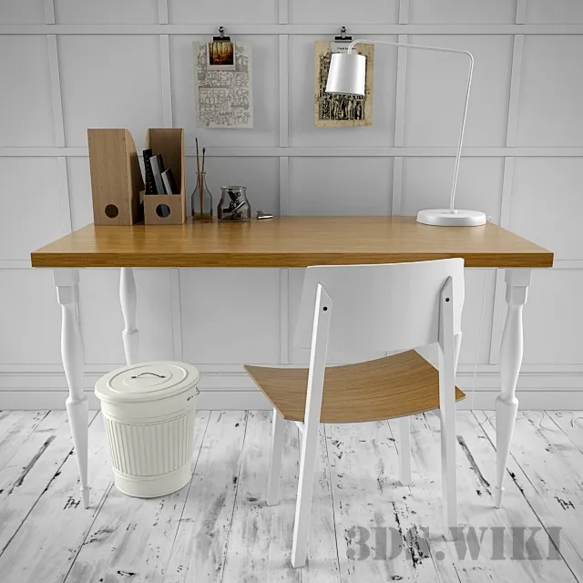 furniture – Kitchen table and chair from IKEA with decorative set 3D Model