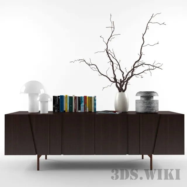 furniture – Large cabinet with decorative set 3D Model