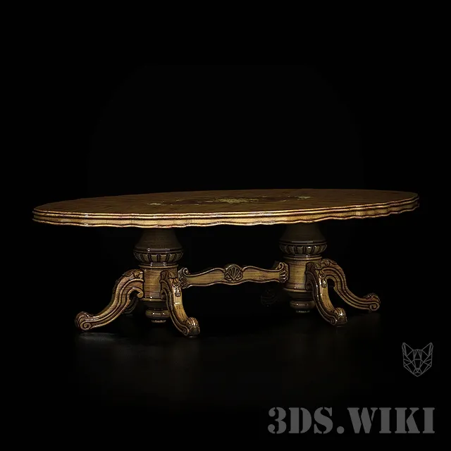 furniture – Large ellipse table 3D Model