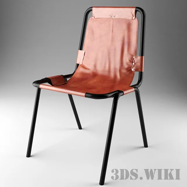 furniture – Leather chair with metal frame 3D Model