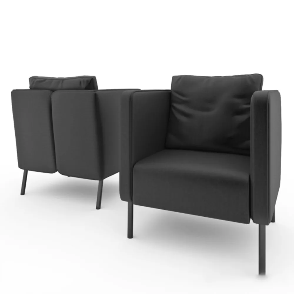 furniture – Leather rectangular armchair 3D Model