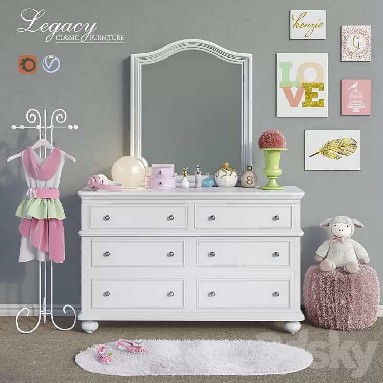 Furniture Legacy Classic accessories decor and toys set 5 3D Model