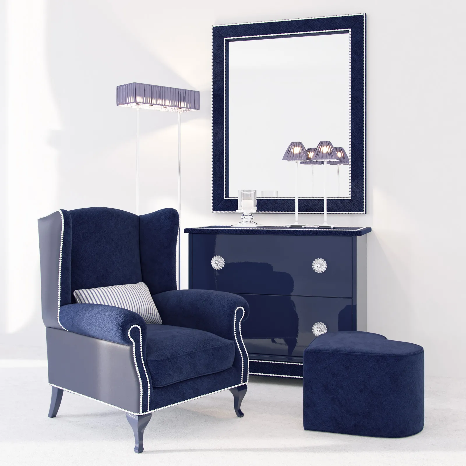 furniture – Leonard Dolf with decorative armchair 3D Model