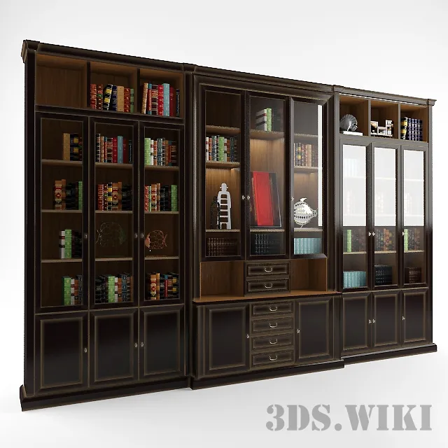furniture – Library cabinet in the living room 3D Model