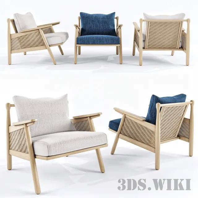 furniture – Linen Cane Chair 3D Model