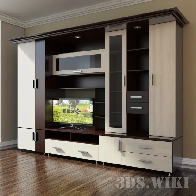 furniture – Living room wardrobe in modern style 3D Model furniture – Living room wardrobe in modern style 3D Model