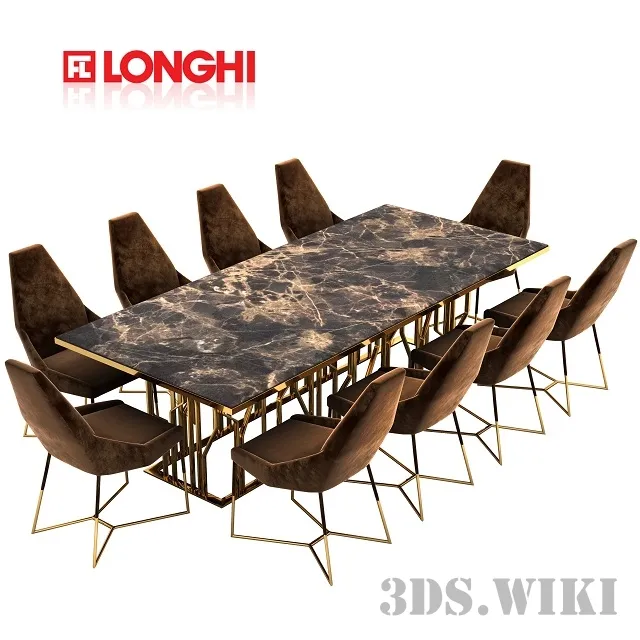furniture – Longhi dining table and chairs 3D Model