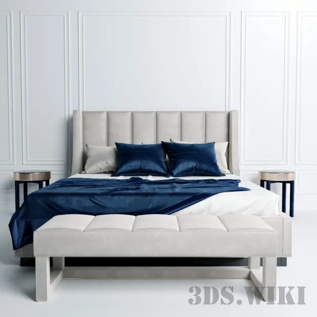 furniture – LONGHI KUBRICK bed (Corona) 3D Model furniture – LONGHI KUBRICK bed (Corona) 3D Model