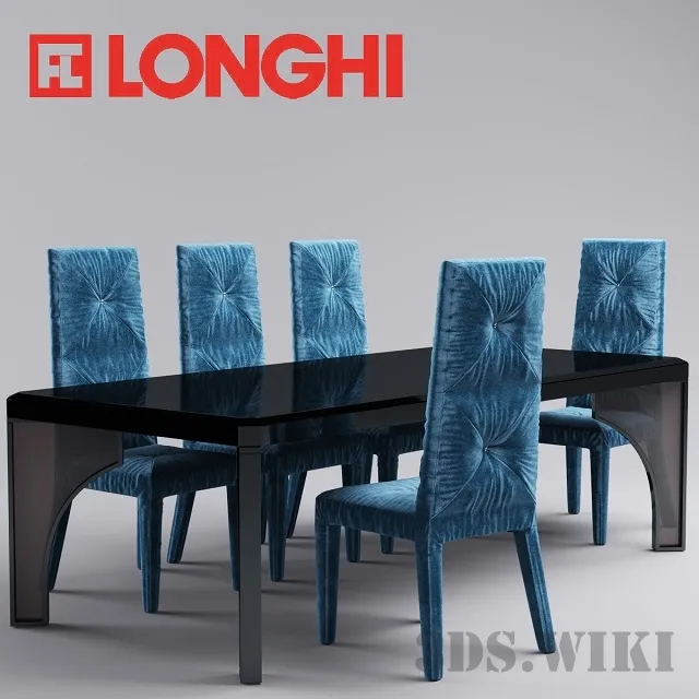 furniture – Longhi Rim Table and Longhi Must Chair 3D Model