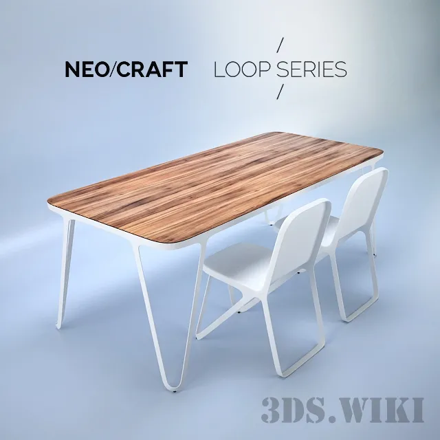 furniture – Loop Series for NeoCraft table and chairs 3D Model