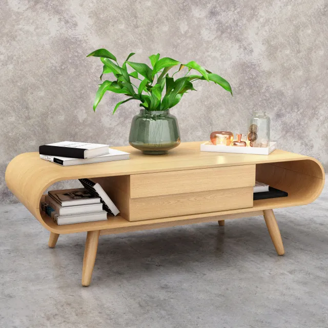 furniture – Low chest of drawer with plant 4 3D Model furniture – Low chest of drawer with plant 4 3D Model
