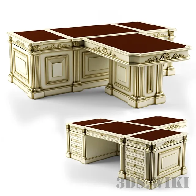 furniture – Luxurious study desk 3D Model