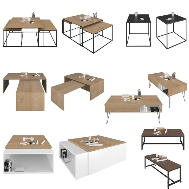 furniture – Maisons Monde table set 16 3D Model