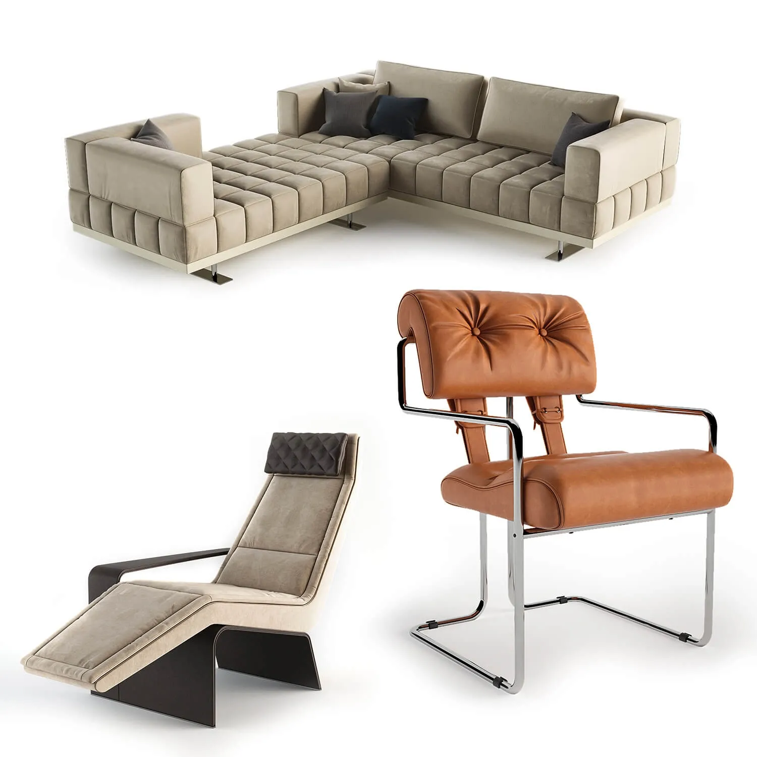 furniture – Mariani collection  armchair and sofa  03 3D Model