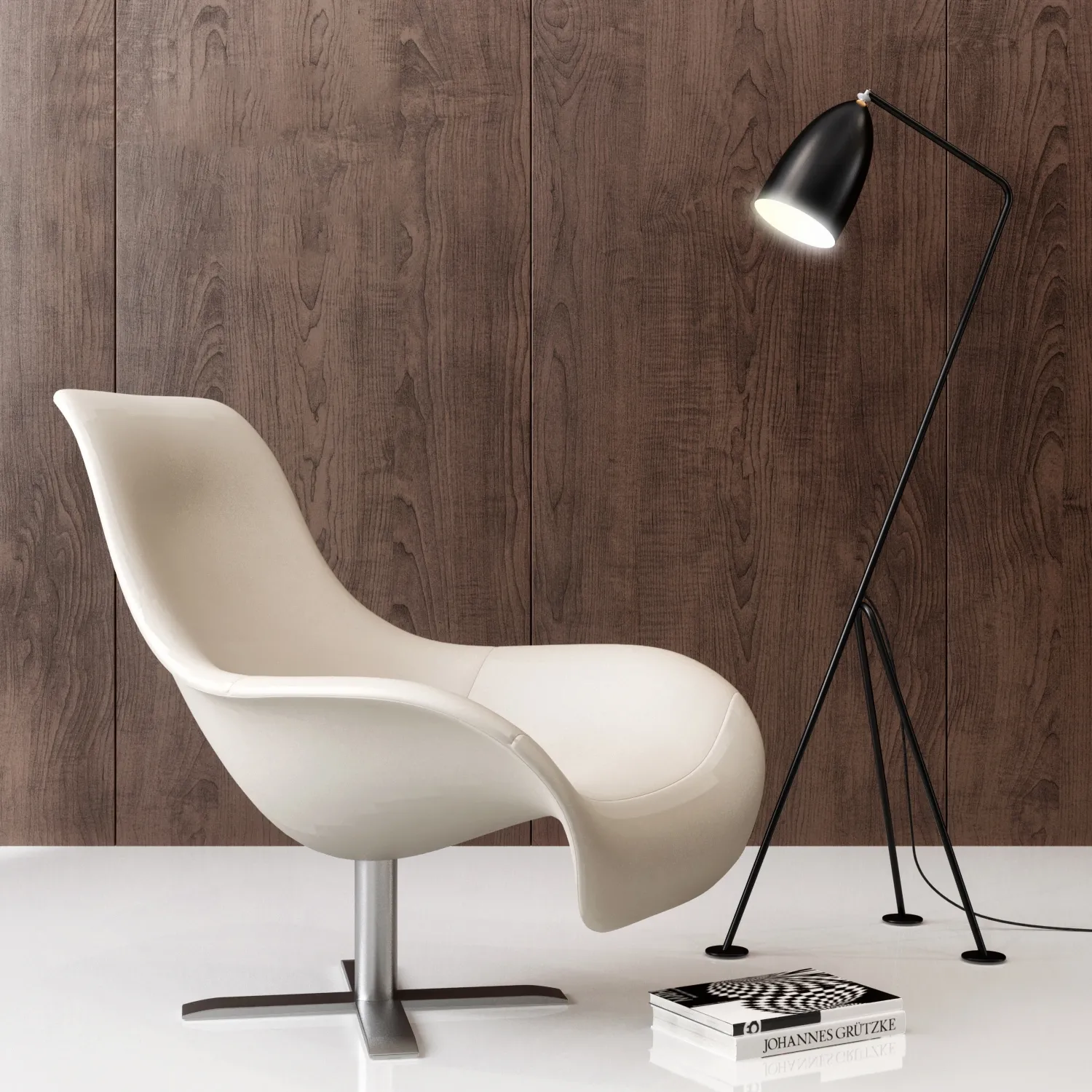 furniture – Mart armchair B&B Italy with floor lamp 3D Model