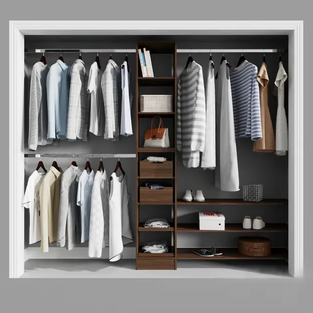 furniture – Melamine Reach-In Closet Kit in Mocha 3D Model