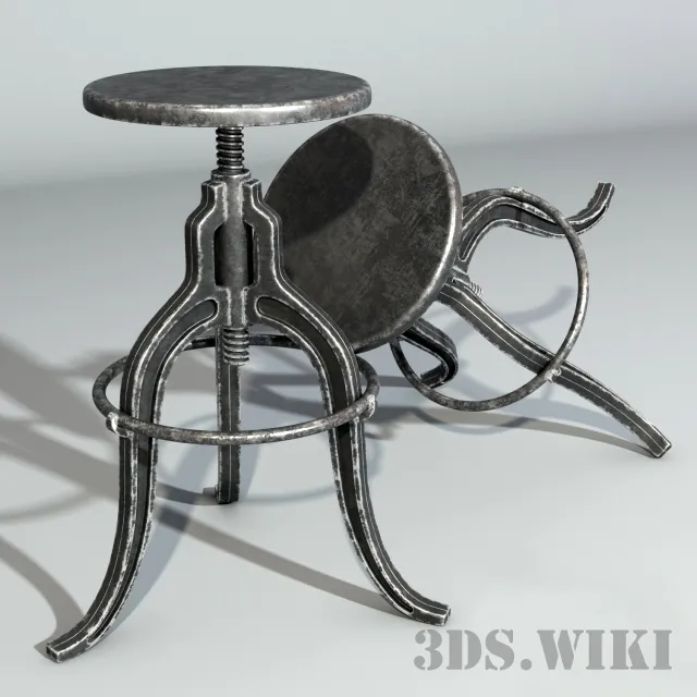 furniture – Metal Bar stool 3D Model