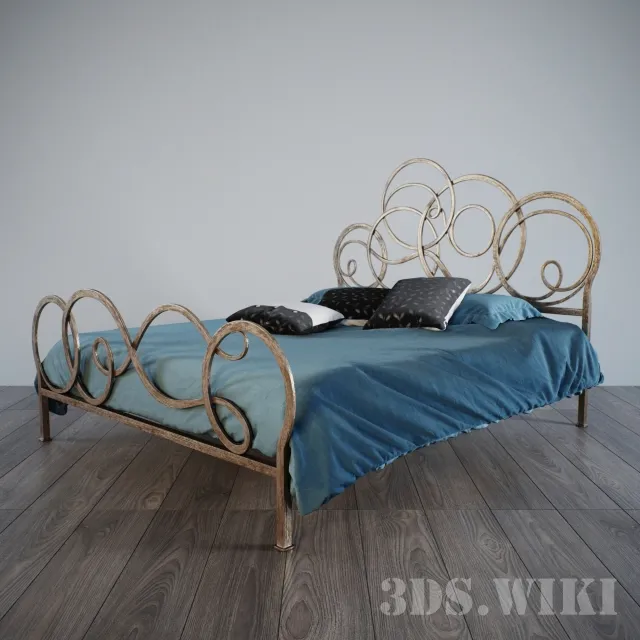 furniture – Metal Bed Azzurra 3D Model