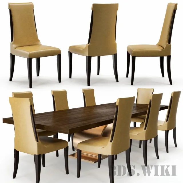 furniture – Michael Berman Table and Noji Dinning Chair 3D Model