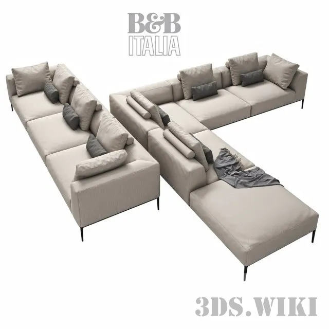 furniture – Michel Effe 2 sofas by B&B Italia 3D Model