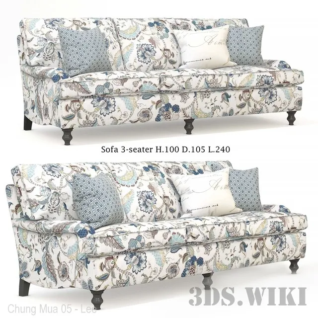 furniture – Minerva 3-seater  sofa 3D Model