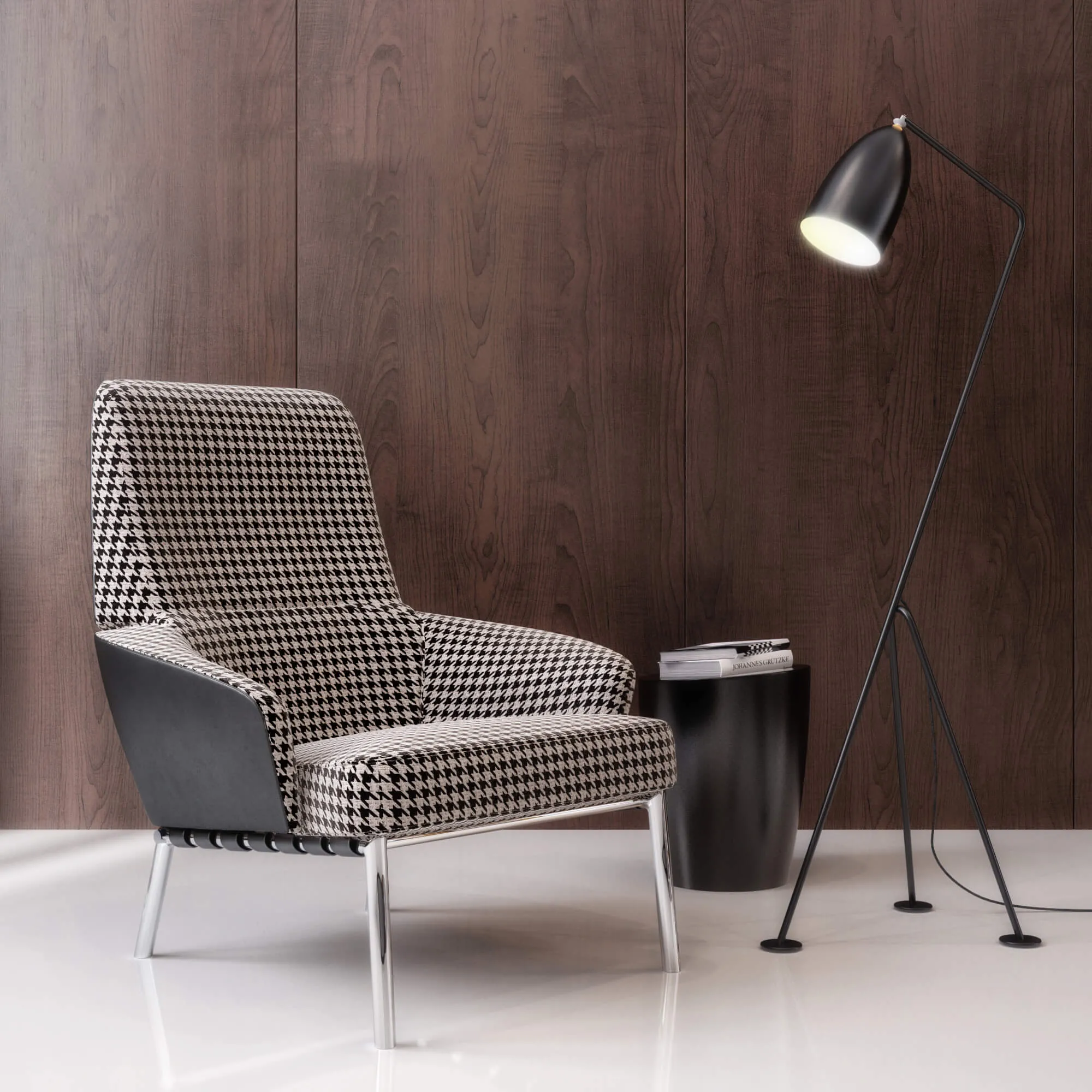 furniture – Minotti armchairs with floor lamp 96 3D Model