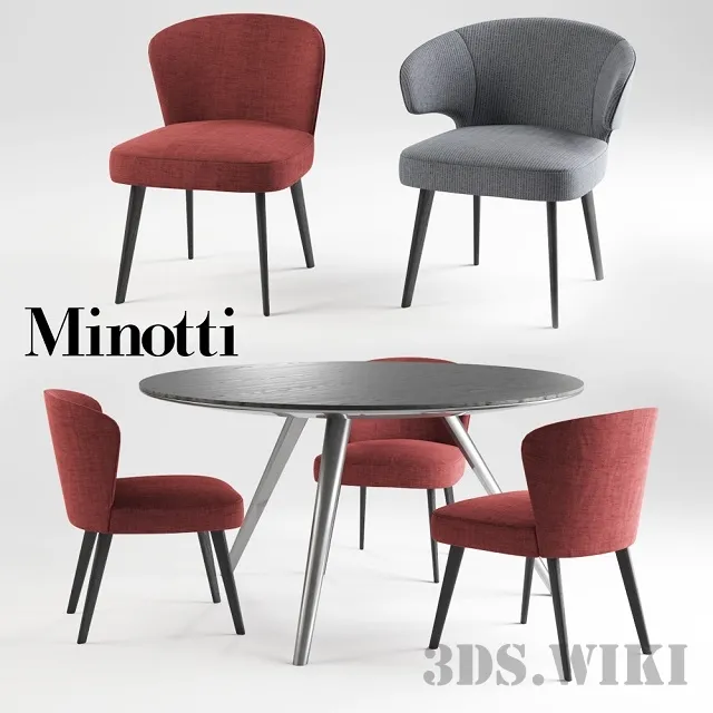 furniture – Minotti Aston & Evans Dining Group 3D Model