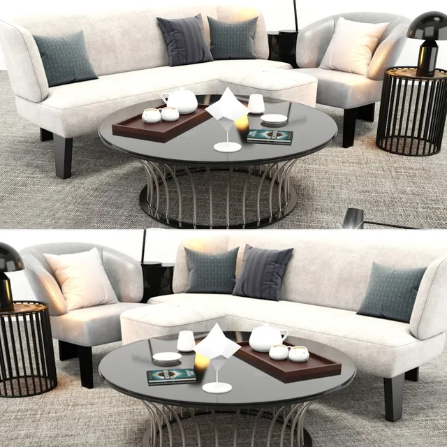furniture – Minotti Creed sofa and armchair set 3D Model furniture – Minotti Creed sofa and armchair set 3D Model