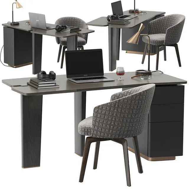 furniture – Minotti Jacob desk set 3D Model