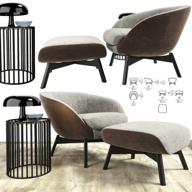 furniture – Minotti Russell Arm Chair 3D Model
