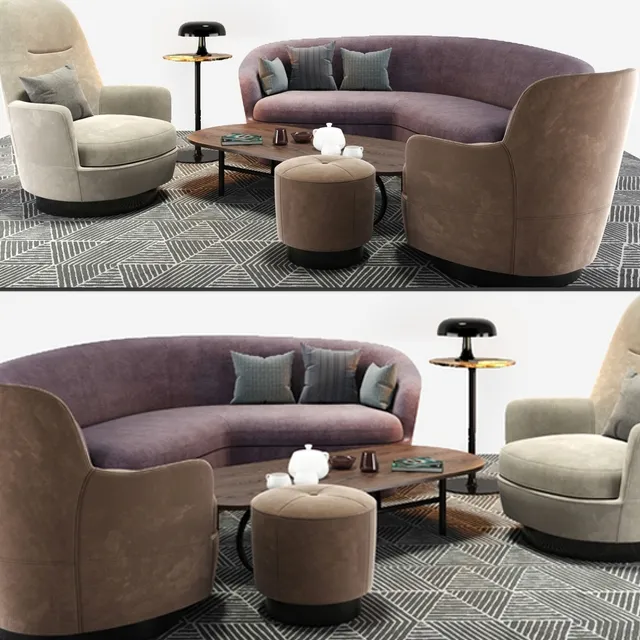 furniture – Minotti sofa And armchair set 2 3D Model furniture – Minotti sofa And armchair set 2 3D Model