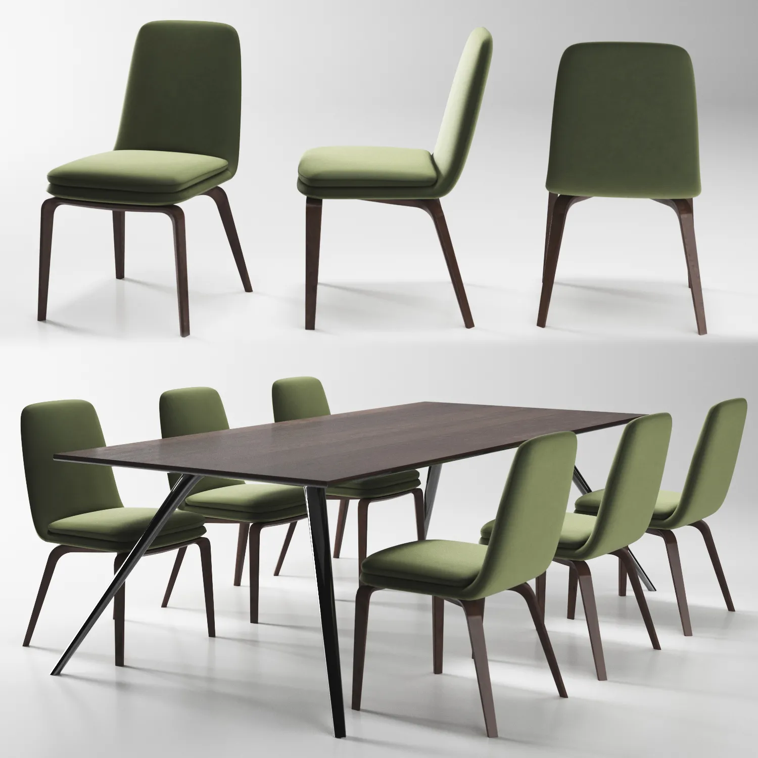furniture – Minotti table & chairs 02 3D Model