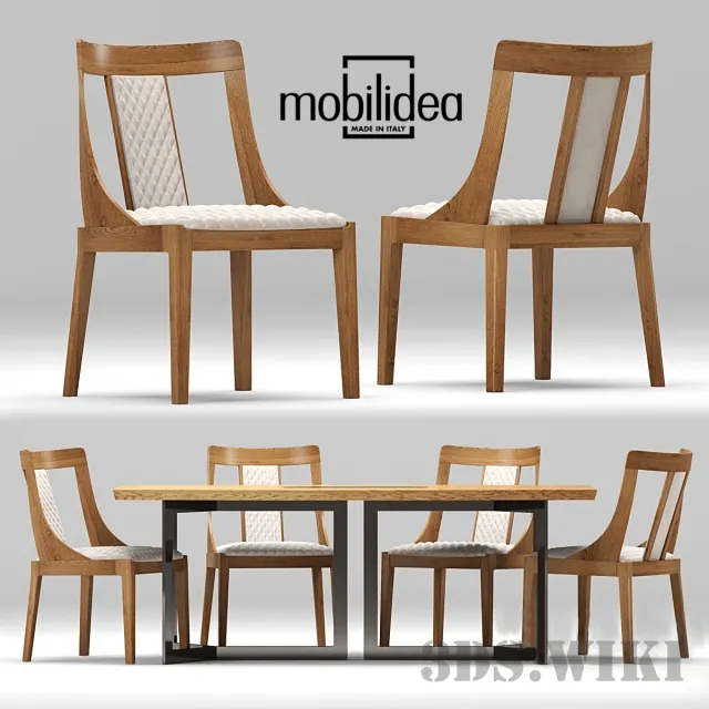 furniture – Mobilidea dining table with chairs 3D Model