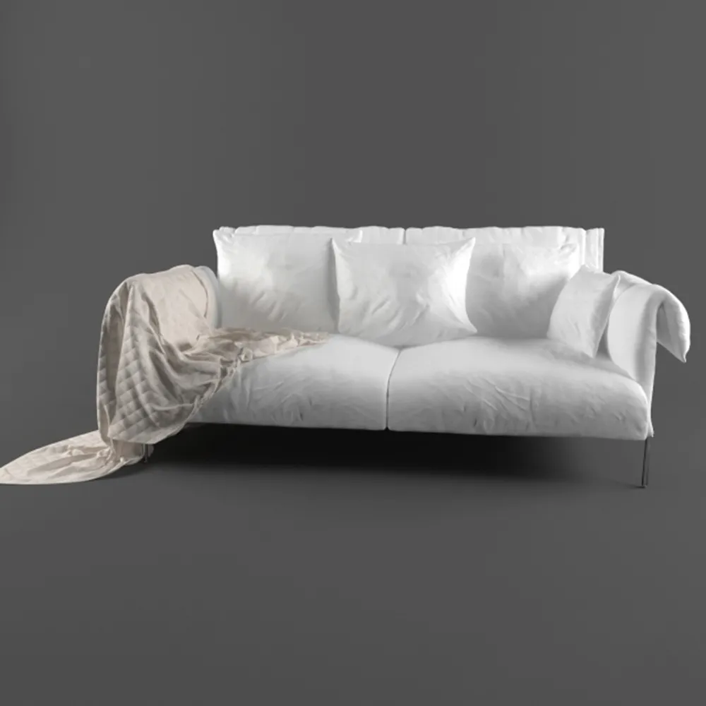 furniture – Modern beautiful sofa with white fabric 3D Model