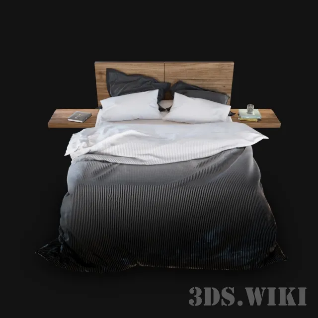 furniture – Modern Beautiful Wooden Bed 3D Model
