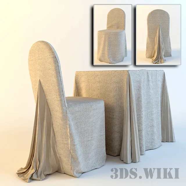 furniture – Modern party table and chair (cover) 3D Model