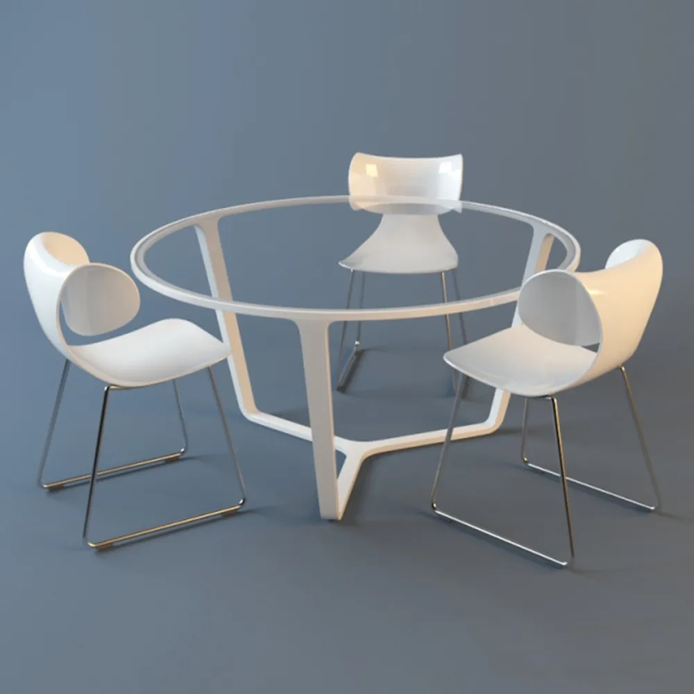 furniture – Modern style table and chairs 3D Model