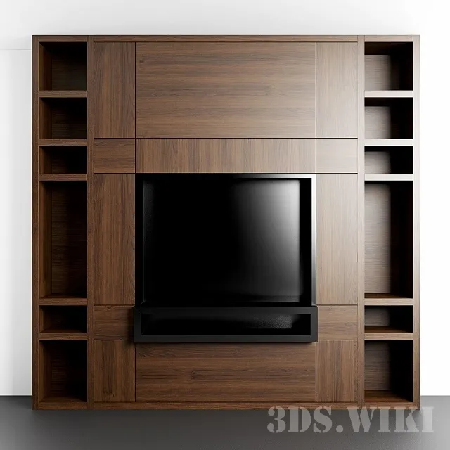furniture – Modern wooden TV area 3D Model furniture – Modern wooden TV area 3D Model