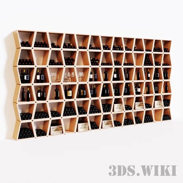 furniture – Modular Wine Wall Rack 3D Model furniture – Modular Wine Wall Rack 3D Model