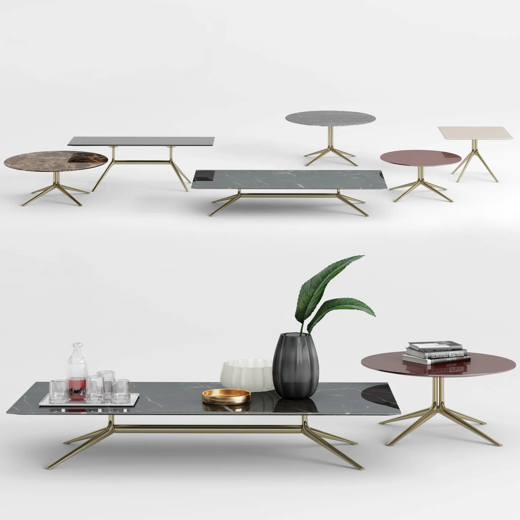 furniture – Mondrian coffee tables 07 3D Model