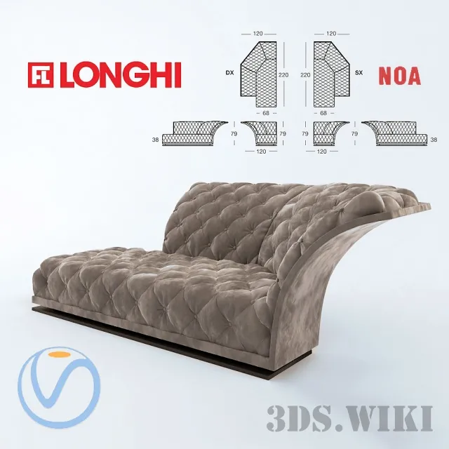 furniture – Noa sofa by Longhi S.p.a. 3D Model furniture – Noa sofa by Longhi S.p.a. 3D Model