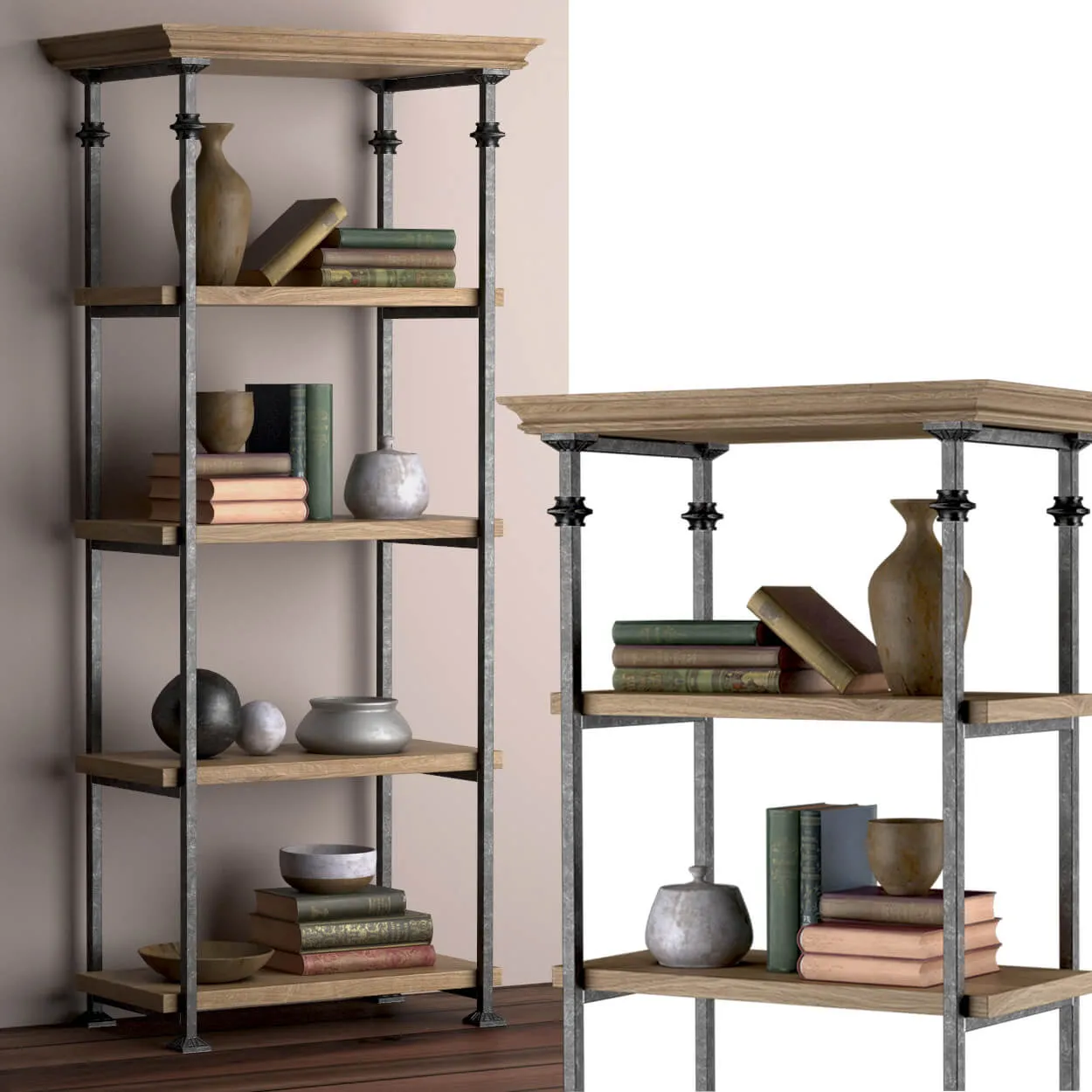 furniture – Oak rack 08 3D Model